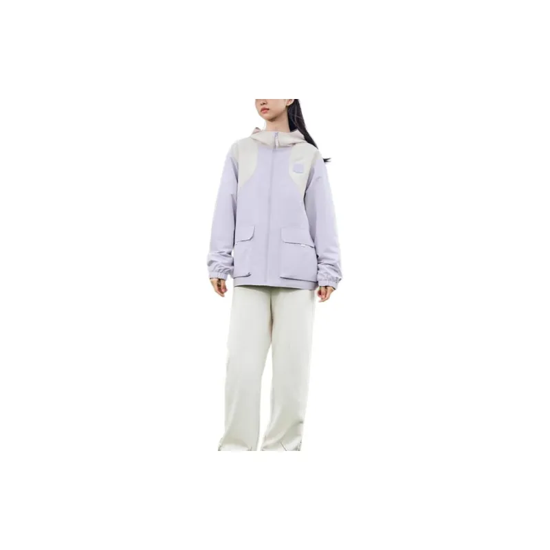 XTEP Jackets Coats Unisex Fairy Purple/Cotton White-1