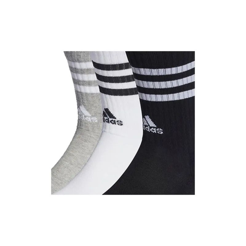Adidas Mid Calf Socks Unisex Black White Gray 6 Pack-2