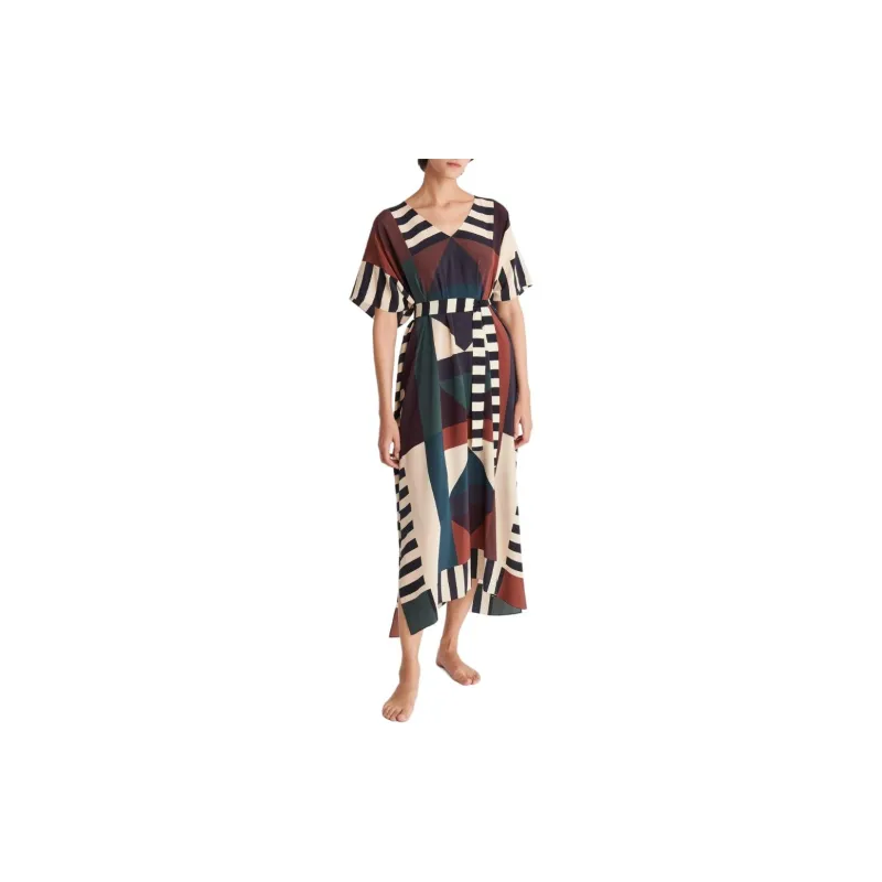 Eres Facette Printed-silk Kaftan Midi Dress-5