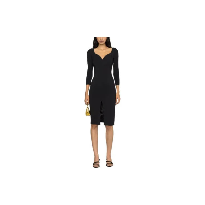 Elisabetta Franchi Long-Sleeved Dresses Women's Black-2