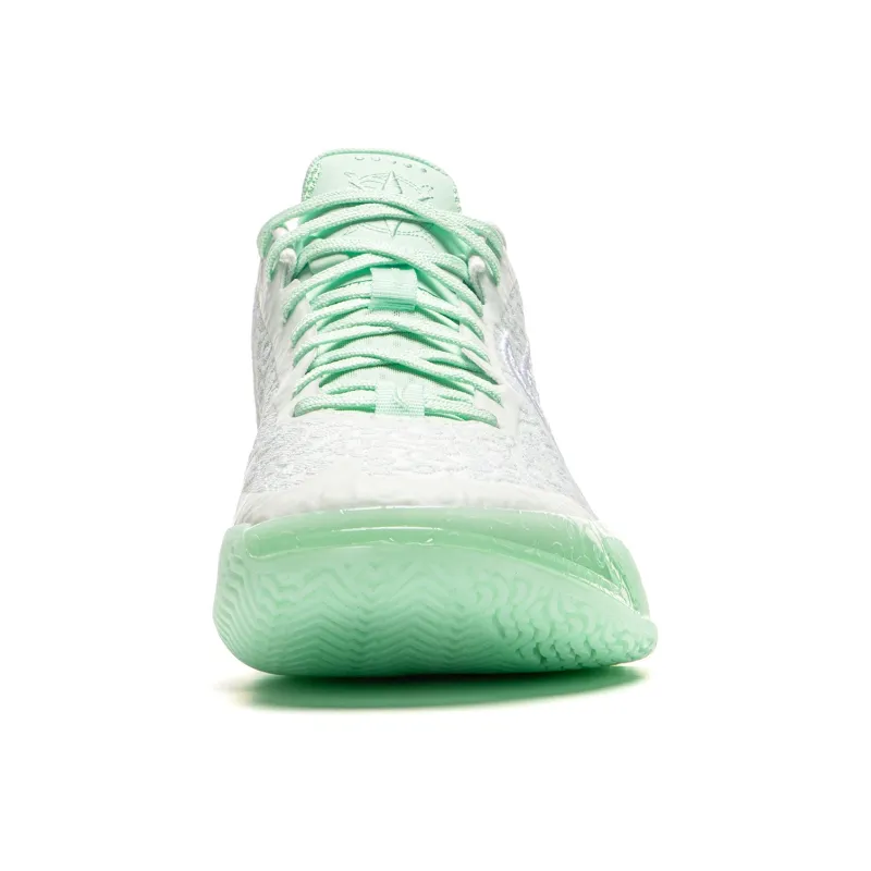 LiNing Knife 5 Cushioned Slip-Resistant Rebound Anti-Twist Mid-Top Performance Basketball Shoes Men's White Green-4