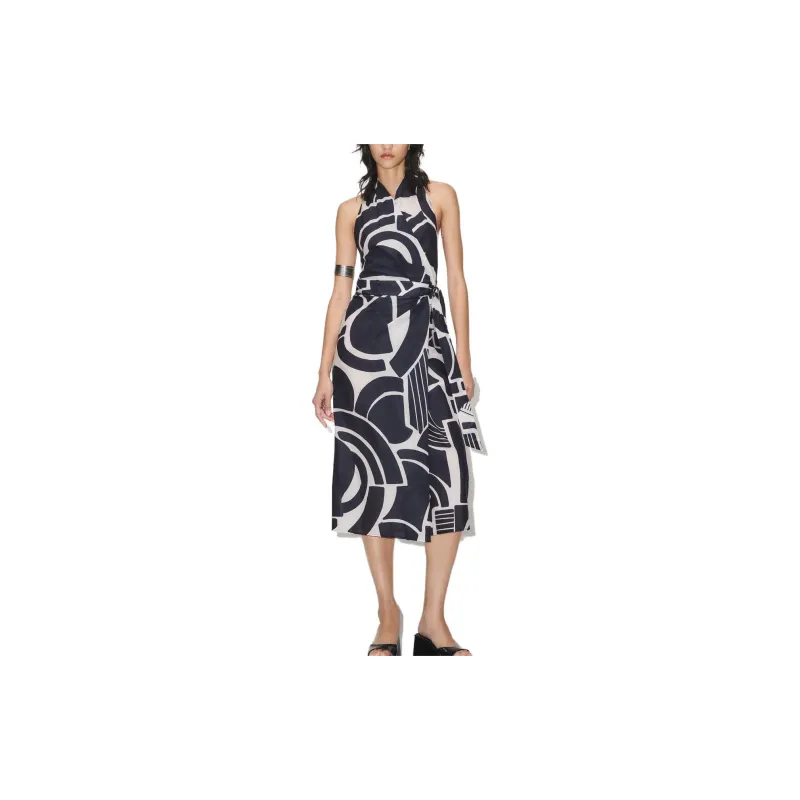 ZARA Sleeveless Dress Women's White-1