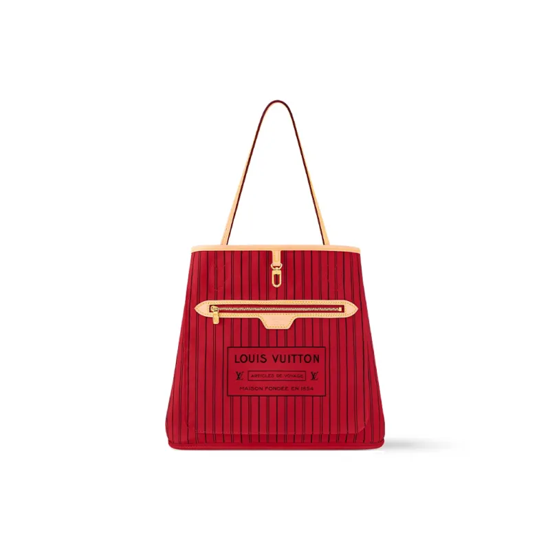 LOUIS VUITTON Neverfull Bandouliere Mm Inside Out Monogram/Rouge Sari-1