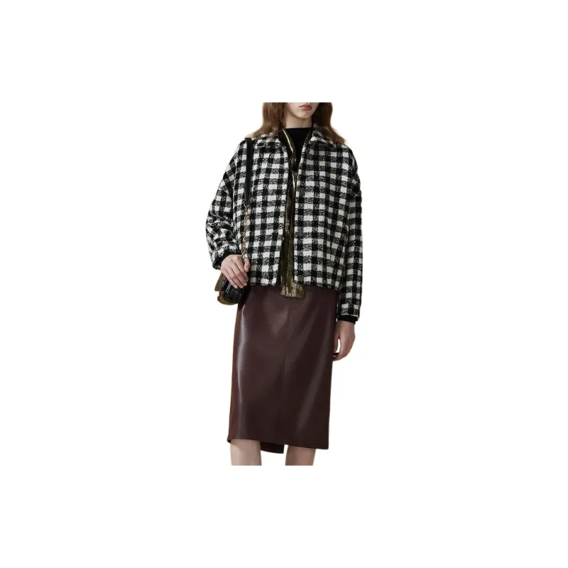 DKNY Cropped Coat Women's Black-1