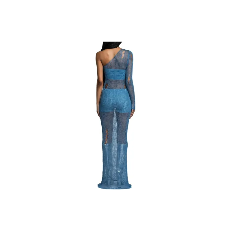 The Kript Long-Sleeved Dresses Women's Blue-2