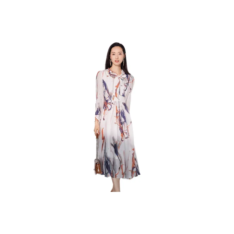 BBLLUUEE Long Sleeved Dress Women's Rimu Orange-1