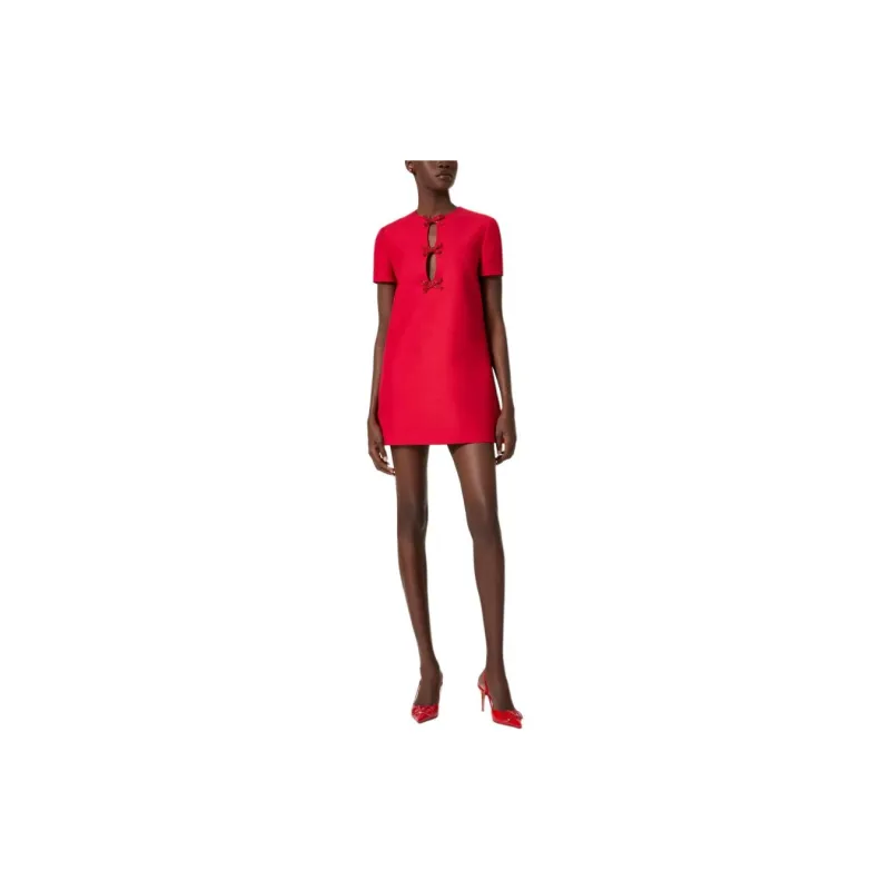Valentino Valentino ROSSO Chinese New Year SS24 Short-Sleeved Dresses Women's Red-1