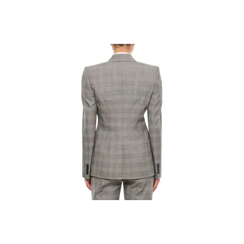 Alexander McQueen Prince Of Wales Single-breasted Blazer-2