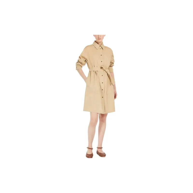 WEEKEND MaxMara Long Sleeved Dresses Women's Beige-2