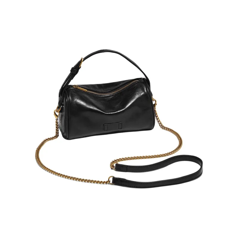 Marino Orlandi Cow Leather Bonded Synthetic Leather Shoulder Bag Regular Women's Black/Red/Khaki-2