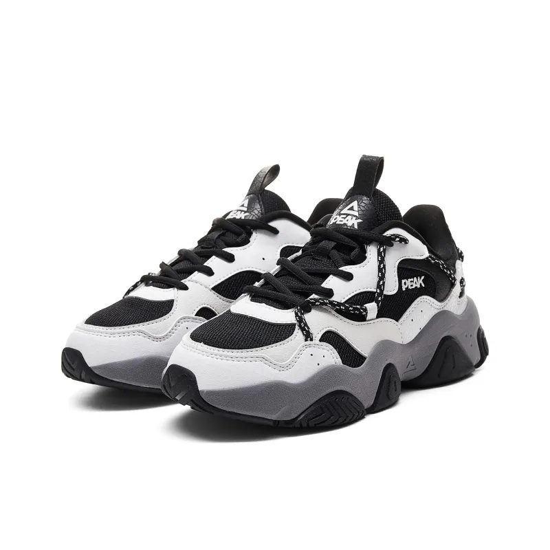 PEAK Cat Paw Shoes Cushioning Rebound Height Increasing Slip Resistant Low Top Casual Shoes Women's Light Gray Black-2