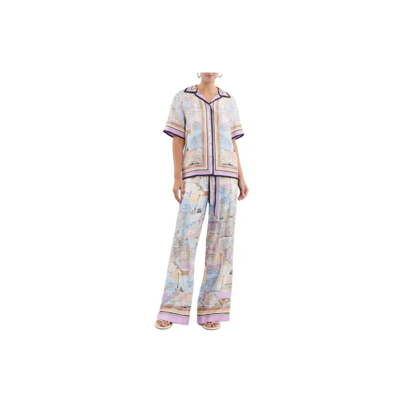 REBECCA VALLANCE Parfait Landscape-print Silk Shirt-1