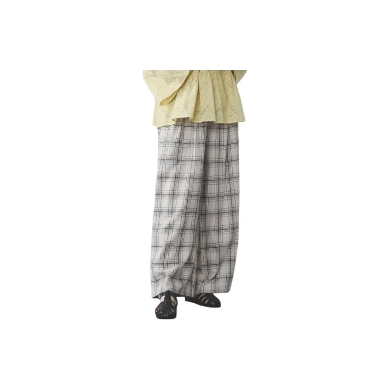 Beams Casual Pants Women's Gray White-2
