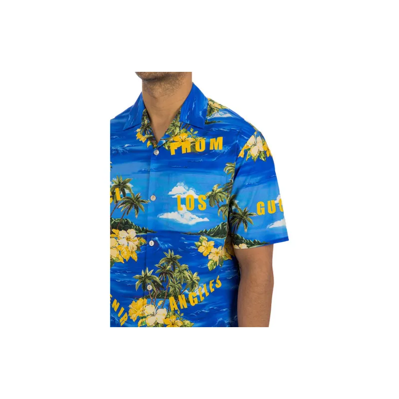 GUCCI Printed Cotton Poplin Bowling Shirt-5