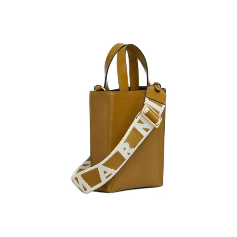 MARNI Cow Leather Handbag Nano Women's Ancient Rose Combines With Light Peach-1