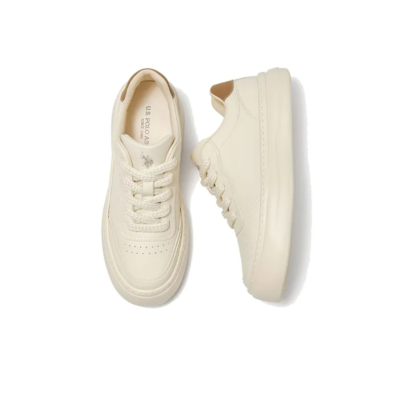 U.S. POLO ASSN. White Sneakers Lightweight, Breathable, Moisture Wicking Low Top Skateboard Shoes Unisex-4