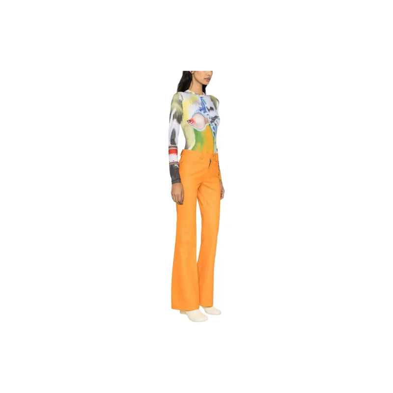 JW Anderson High Waisted Leather Bootcut Trousers-2