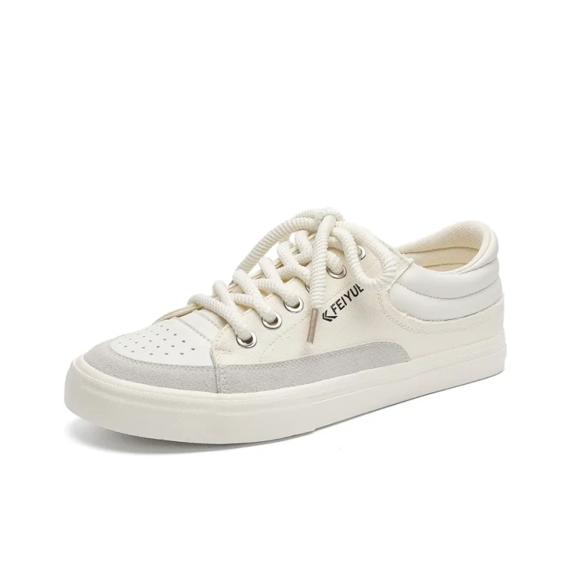 Feiyue Breathable Lightweight Low-Top Canvas Shoes Men's Beige Gray-1