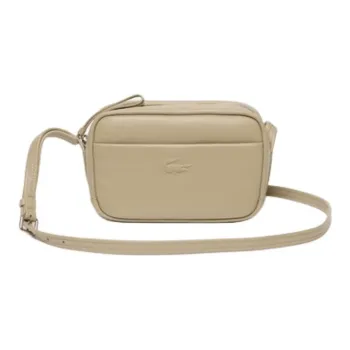 LACOSTE Cow Leather Shoulder Bag Crossbody Bag Small Size Women's Beige