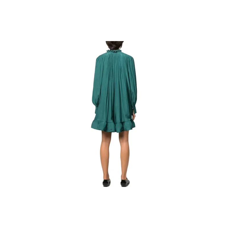 Lanvin Ruffled Charmeuse Flared Dress-2