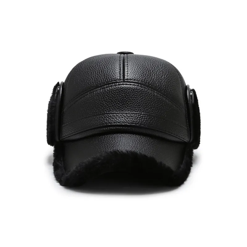 Yi Bu Kang Imitation Leather Baseball Caps Men's-0