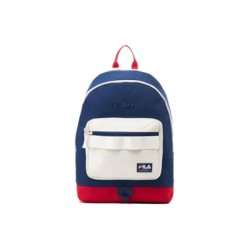 FILA Polyester Backpack Unisex Blue & White & Red-0