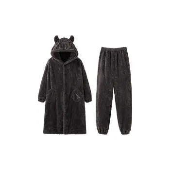 MIOJUER Pajama Set Autumn And Winter Models Women's Black