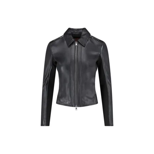 DIESEL Leather Jackets Women's Black