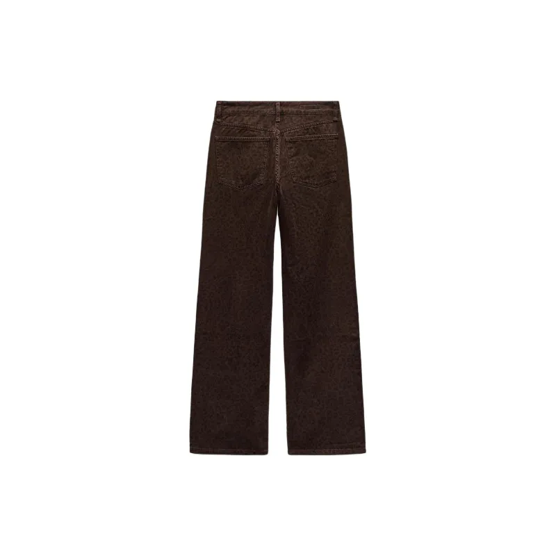 ZARA Trf Jeans Women's Leopard Print-1