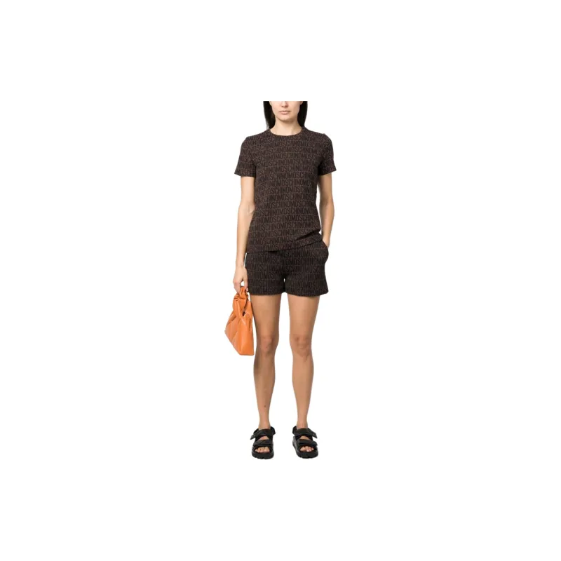 MOSCHINO Monogram jacquard Jersey T shirt-1