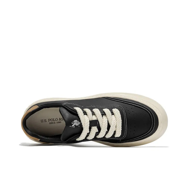 U.S. POLO ASSN. White Sneakers Lightweight, Breathable, Moisture Wicking Low Top Skateboard Shoes Unisex-9