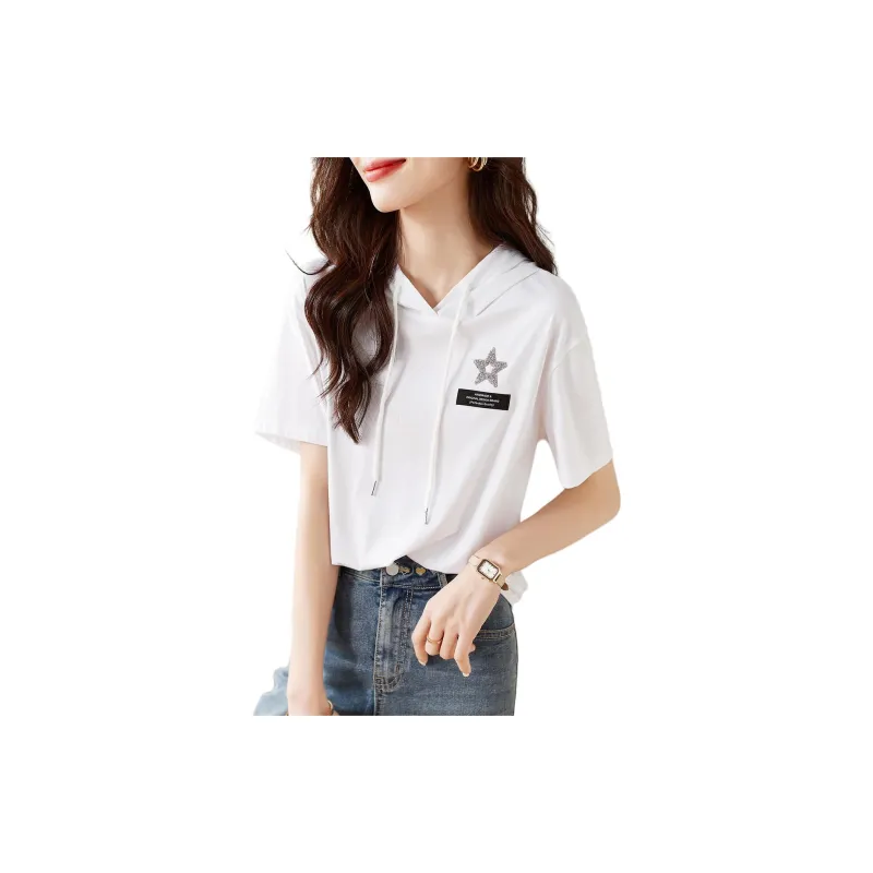 Mo Han Yi Mei Regular T Shirt Women's White-2