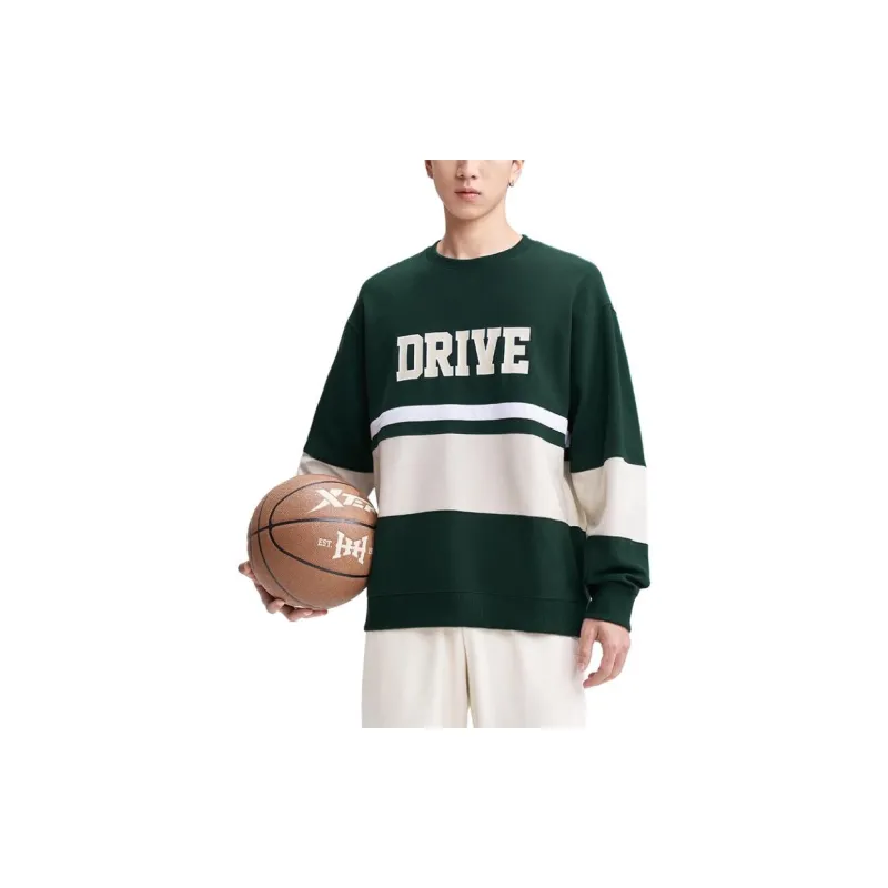XTEP Sweatshirt Men's Elegant Green/Cotton White/Pearl White-3
