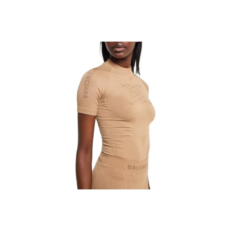 Balenciaga T-Shirt Slim Fit Women's Brown-3