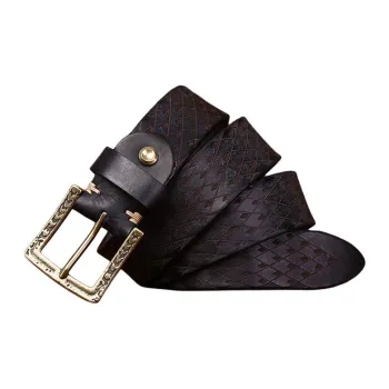 JEANSWEST Cow Leather Leather Belts Men's Width  3.8cm
