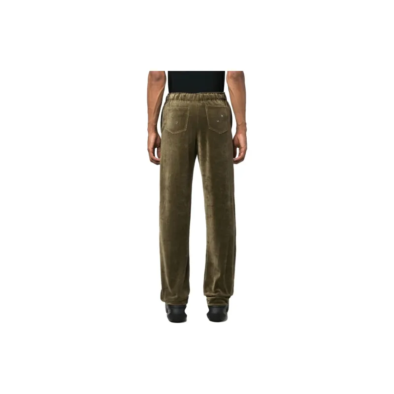 Ludovic de Saint Sernin Velvet Crystal Logo Track Pants-1
