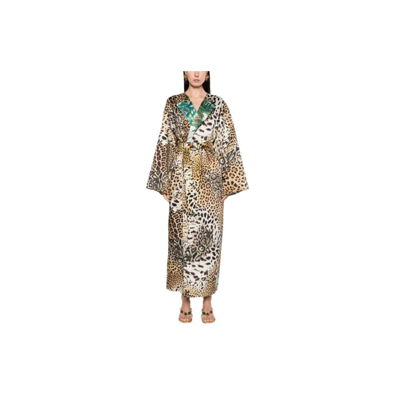 Roberto Cavalli Jungle print Belted Coat-1