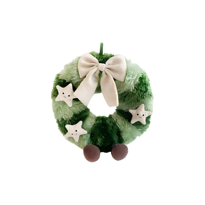 JELLYCAT Christmas Series Nordic Spruce Wreath Dolls Plush Doll 28CM Height In Sitting Posture-2