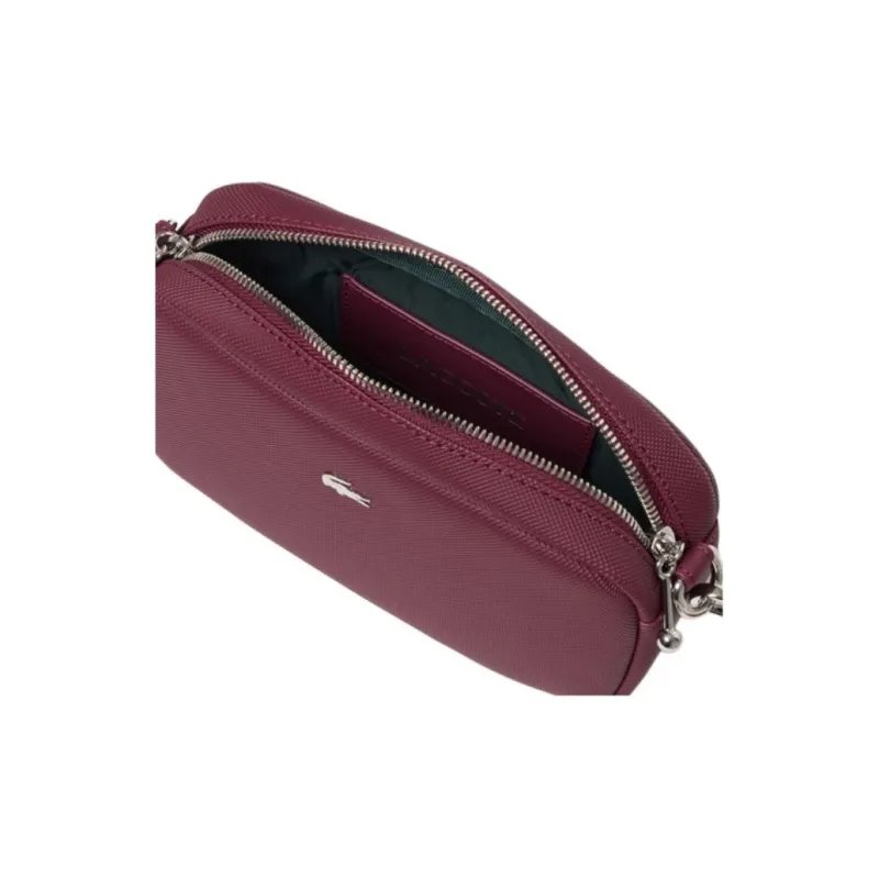 LACOSTE Synthetic Leather Crossbody Bag, Shoulder Bag Women's Fuchsia-3