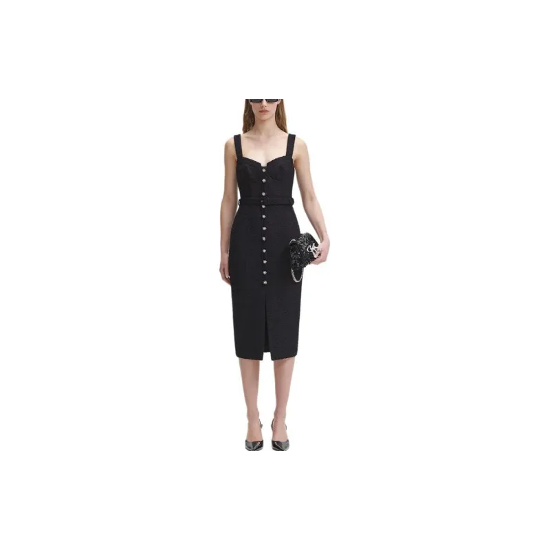 Self portrait Slip Dresses Women's Classic Black-1