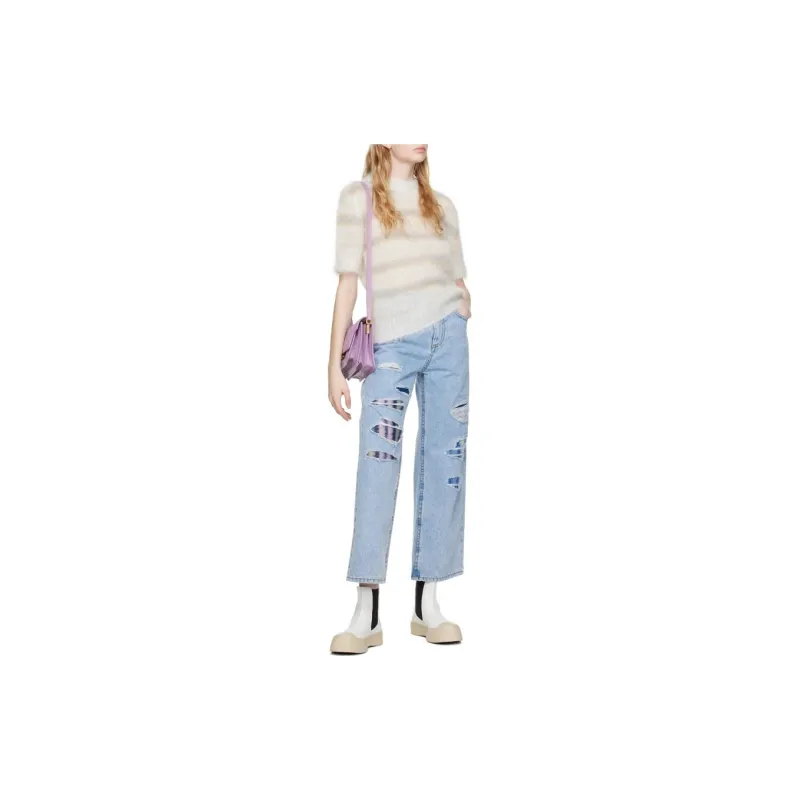 MARNI Mohair Patch Denim Jeans 'Illusion Blue'-1