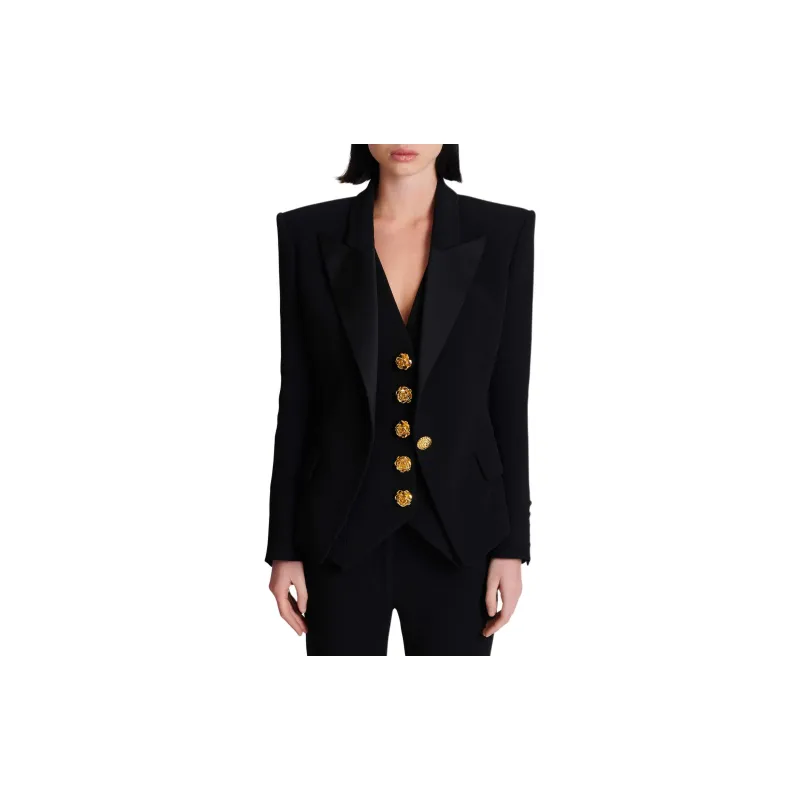 BALMAIN 1 Button Crepe Jacket-1