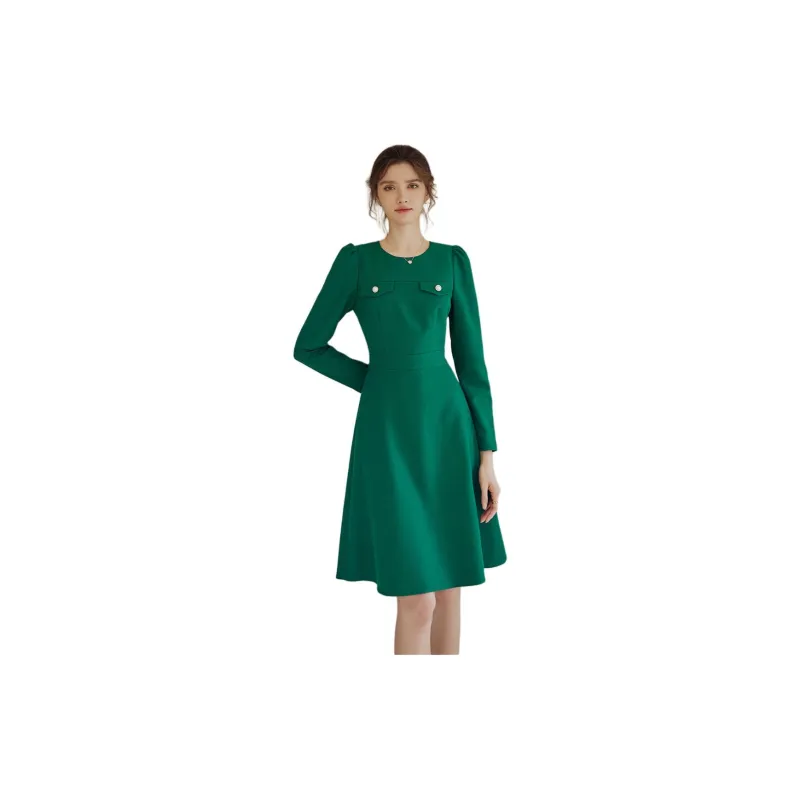 ROEYSHOUSE Long Sleeved Dresses Women's Green-2