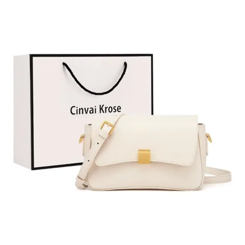 Simvay Clos Cowhide With Microfiber Shoulder Bag Crossbody Bag Small Size Women's Ecru/Green/Black