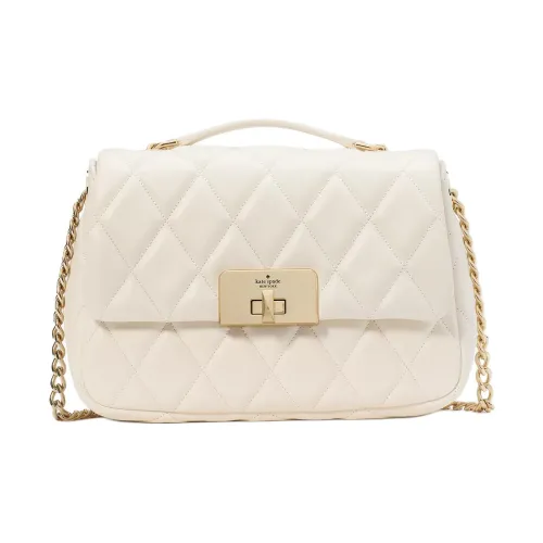 Kate Spade Smooth Quilted Leather Portable Crossbody Bag Shoulder Bag Small Size Women's Crispy White