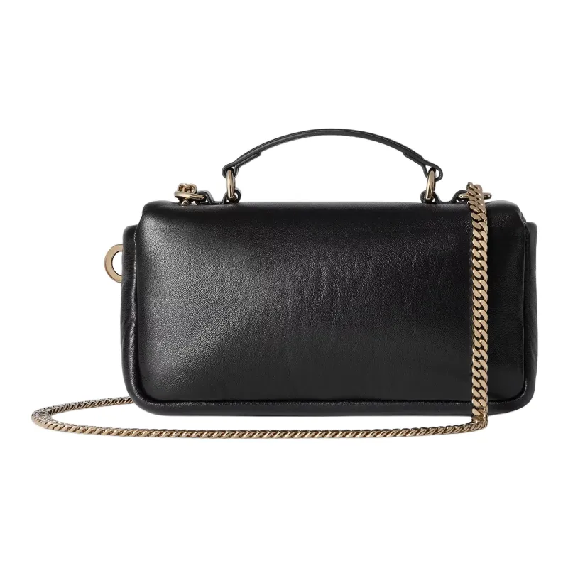 GUCCI Leather Shoulder Bag, Crossbody Bag, Handbag Mini Women's Black-3
