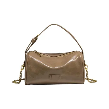 Marino Orlandi Cow Leather Bonded Synthetic Leather Shoulder Bag Regular Women's Black/Red/Khaki