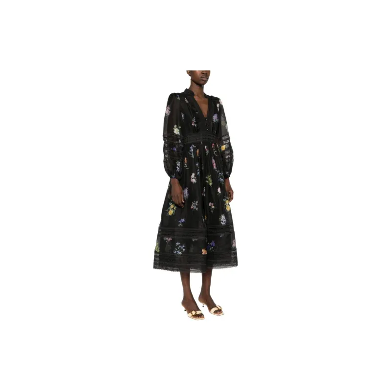 Zimmermann SS24 Long-Sleeved Dresses Women's Black-3