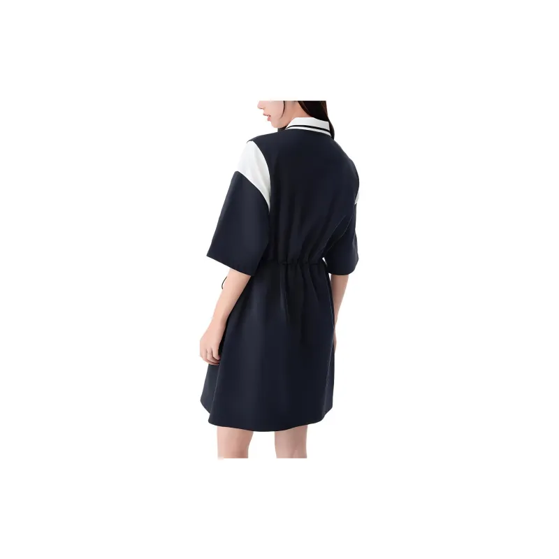 EICHITOO Short Sleeved Dress Women's Navy Blue & Pink-3