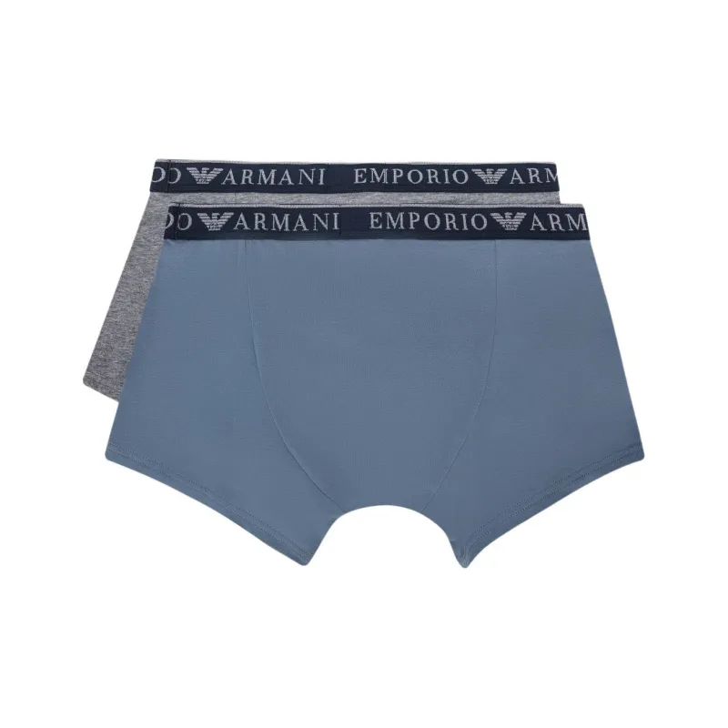 EMPORIO ARMANI FW24 Underpants Men's 2 Pack Blue+Gray-1